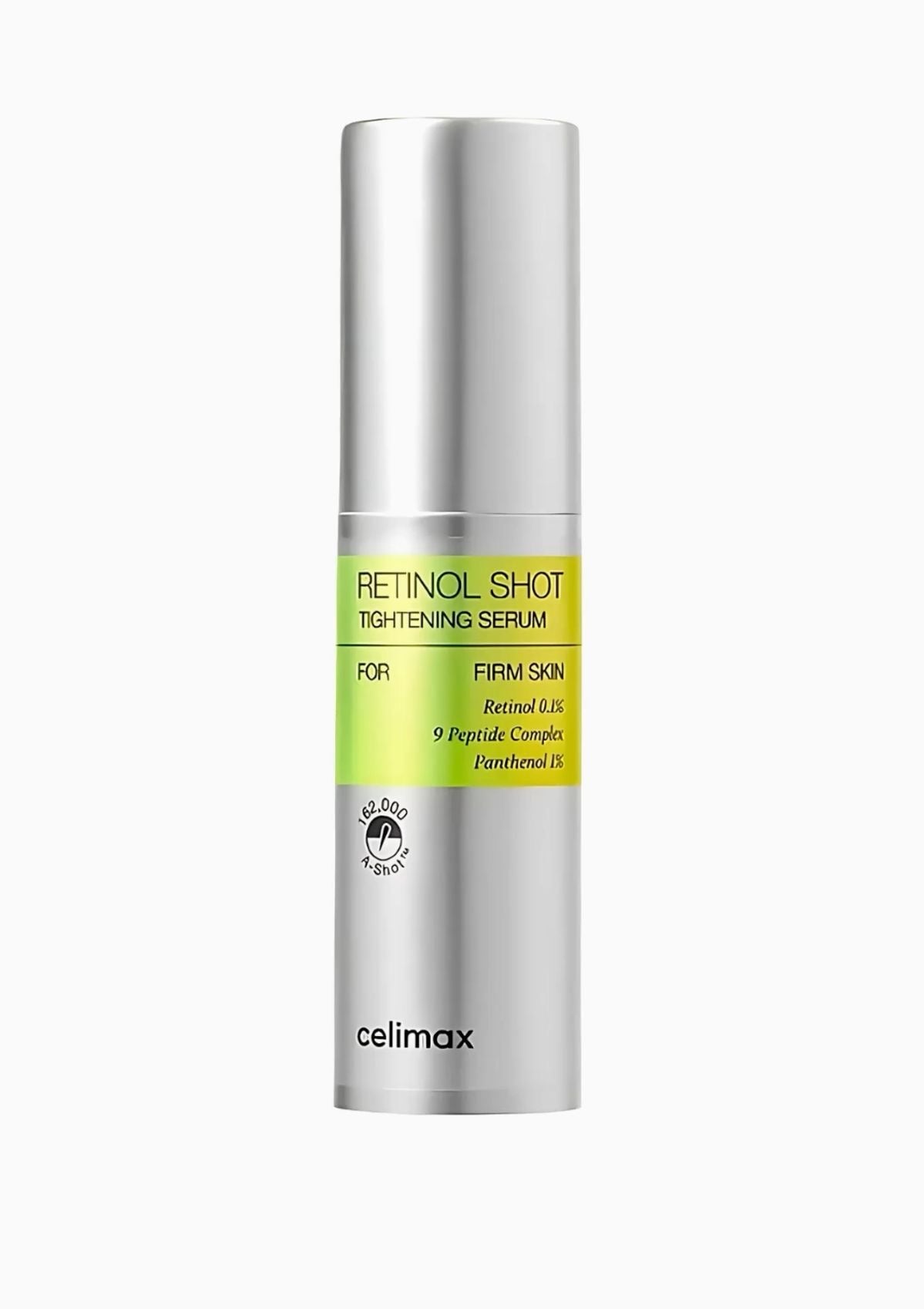 Celimax Retinol Shot Tightening Serum – 30ml
(Retinol 0.1% + 9 Peptide Complex + Panthenol)